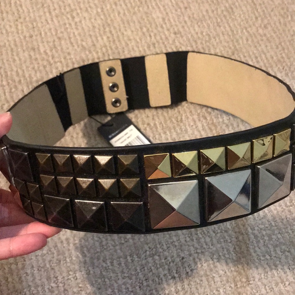 BCBG Maxazria studded waist belt